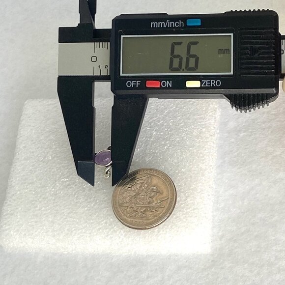 Sterling Silver 925 Oval Amethyst Cabochon Kitty Cat Band Ring Size 6 Cat Lover - Picture 12 of 16